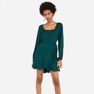 Emerald Green Square Neck Dress